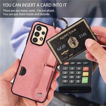 008 For Samsung Galaxy A13 5G / A13 4G /  A04s 4G (164.7 x 76.7 x 9.1 mm) / A04 4G (164.4 x 76) Case Bump Proof Leather+TPU Cover