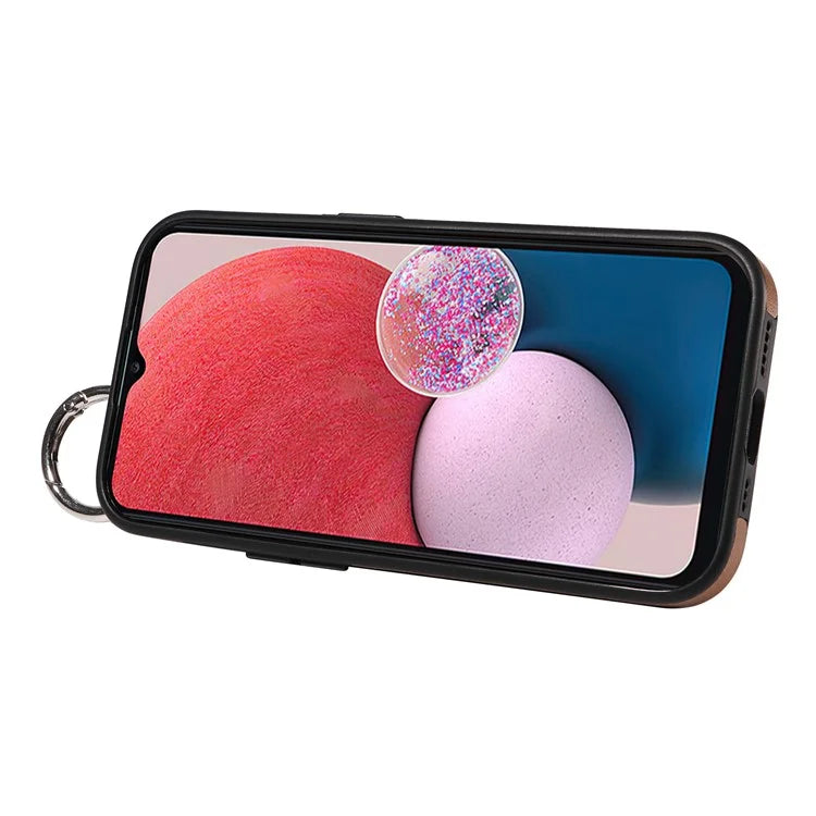 008 For Samsung Galaxy A13 5G / A13 4G /  A04s 4G (164.7 x 76.7 x 9.1 mm) / A04 4G (164.4 x 76) Case Bump Proof Leather+TPU Cover