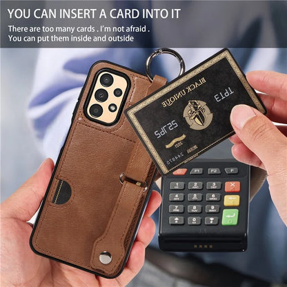 008 For Samsung Galaxy A13 5G / A13 4G /  A04s 4G (164.7 x 76.7 x 9.1 mm) / A04 4G (164.4 x 76) Case Bump Proof Leather+TPU Cover