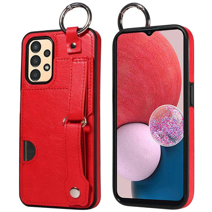 008 For Samsung Galaxy A13 5G / A13 4G /  A04s 4G (164.7 x 76.7 x 9.1 mm) / A04 4G (164.4 x 76) Case Bump Proof Leather+TPU Cover
