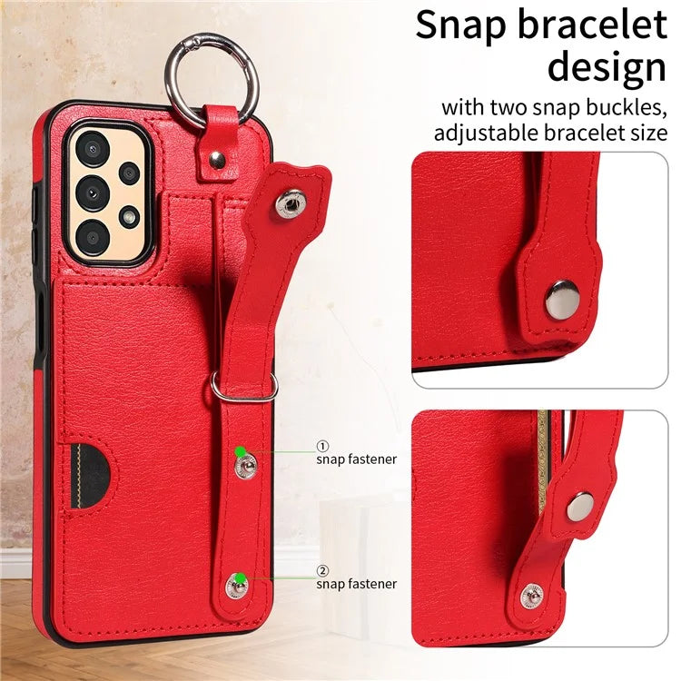 008 For Samsung Galaxy A13 5G / A13 4G /  A04s 4G (164.7 x 76.7 x 9.1 mm) / A04 4G (164.4 x 76) Case Bump Proof Leather+TPU Cover