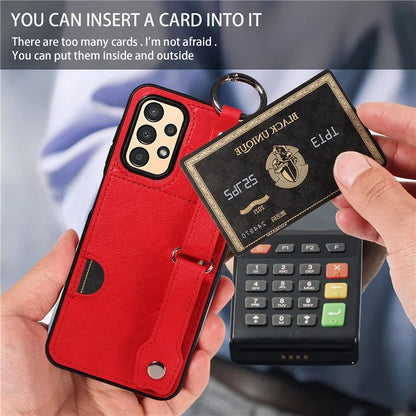 008 For Samsung Galaxy A13 5G / A13 4G /  A04s 4G (164.7 x 76.7 x 9.1 mm) / A04 4G (164.4 x 76) Case Bump Proof Leather+TPU Cover