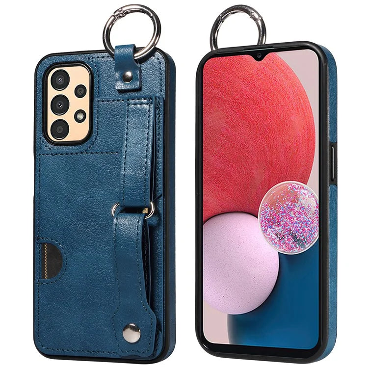 008 For Samsung Galaxy A13 5G / A13 4G /  A04s 4G (164.7 x 76.7 x 9.1 mm) / A04 4G (164.4 x 76) Case Bump Proof Leather+TPU Cover