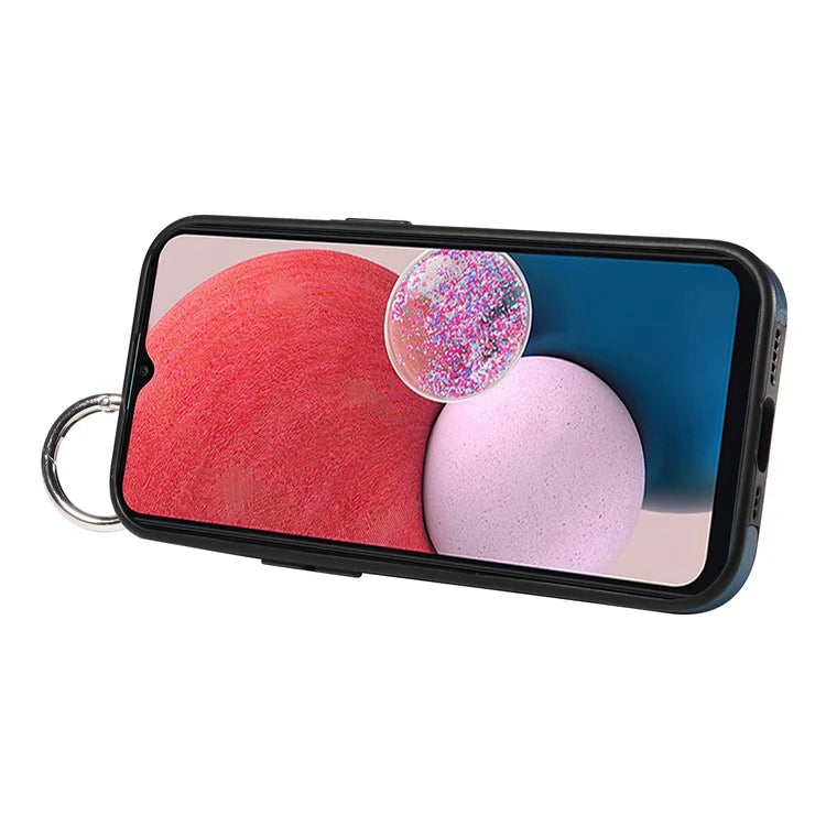 008 For Samsung Galaxy A13 5G / A13 4G /  A04s 4G (164.7 x 76.7 x 9.1 mm) / A04 4G (164.4 x 76) Case Bump Proof Leather+TPU Cover