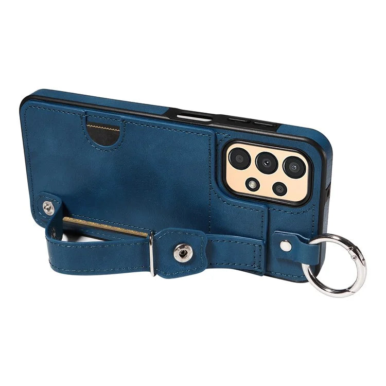 008 For Samsung Galaxy A13 5G / A13 4G /  A04s 4G (164.7 x 76.7 x 9.1 mm) / A04 4G (164.4 x 76) Case Bump Proof Leather+TPU Cover