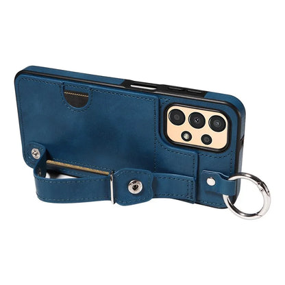 008 For Samsung Galaxy A13 5G / A13 4G /  A04s 4G (164.7 x 76.7 x 9.1 mm) / A04 4G (164.4 x 76) Case Bump Proof Leather+TPU Cover