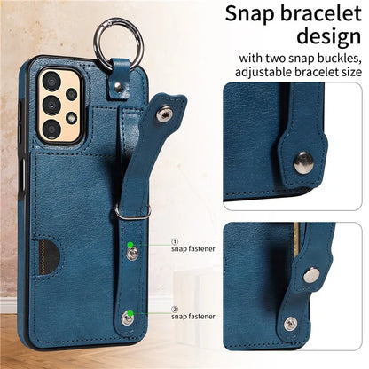 008 For Samsung Galaxy A13 5G / A13 4G /  A04s 4G (164.7 x 76.7 x 9.1 mm) / A04 4G (164.4 x 76) Case Bump Proof Leather+TPU Cover