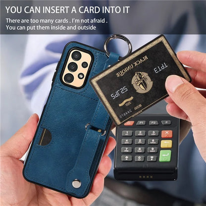 008 For Samsung Galaxy A13 5G / A13 4G /  A04s 4G (164.7 x 76.7 x 9.1 mm) / A04 4G (164.4 x 76) Case Bump Proof Leather+TPU Cover