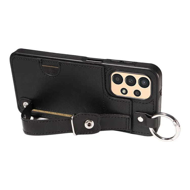 008 For Samsung Galaxy A13 5G / A13 4G /  A04s 4G (164.7 x 76.7 x 9.1 mm) / A04 4G (164.4 x 76) Case Bump Proof Leather+TPU Cover