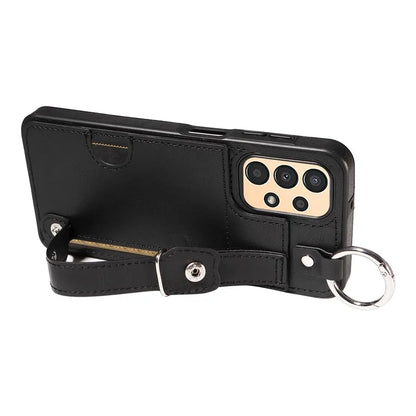 008 For Samsung Galaxy A13 5G / A13 4G /  A04s 4G (164.7 x 76.7 x 9.1 mm) / A04 4G (164.4 x 76) Case Bump Proof Leather+TPU Cover