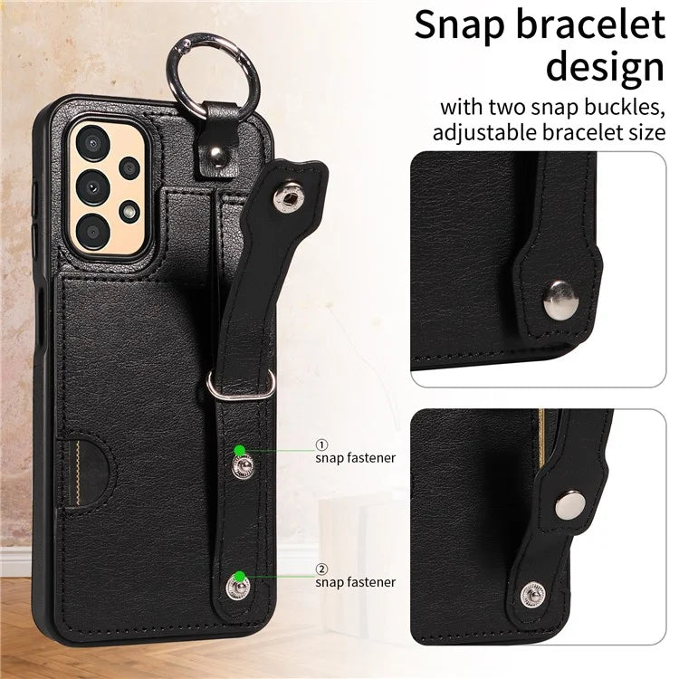 008 For Samsung Galaxy A13 5G / A13 4G /  A04s 4G (164.7 x 76.7 x 9.1 mm) / A04 4G (164.4 x 76) Case Bump Proof Leather+TPU Cover