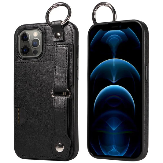 008 For iPhone 12 Pro Max Case Anti Drop Protective PU Leather Coated TPU Phone Cover