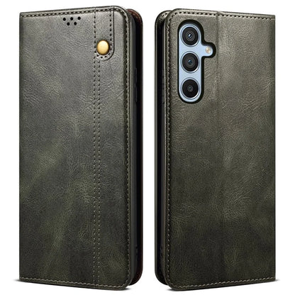 For Samsung Galaxy M55 5G / C55 5G / F55 5G Case Waxy Crazy Horse Texture Phone Cover with Magnetic Clasp