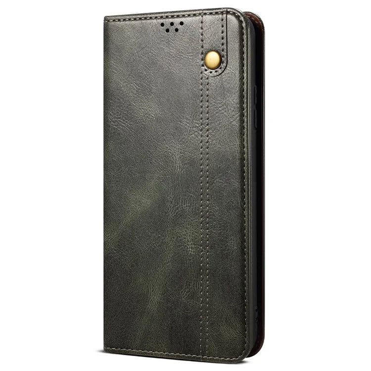 For Samsung Galaxy M55 5G / C55 5G / F55 5G Case Waxy Crazy Horse Texture Phone Cover with Magnetic Clasp