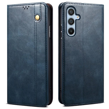 For Samsung Galaxy M55 5G / C55 5G / F55 5G Case Waxy Crazy Horse Texture Phone Cover with Magnetic Clasp