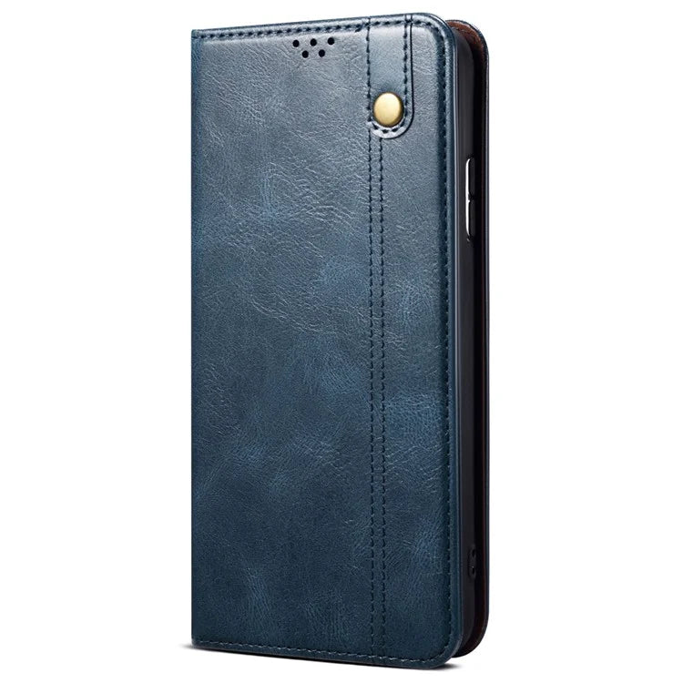 For Samsung Galaxy M55 5G / C55 5G / F55 5G Case Waxy Crazy Horse Texture Phone Cover with Magnetic Clasp