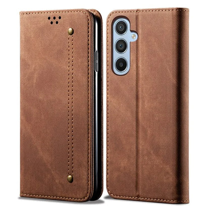 For Samsung Galaxy M15 5G / F15 5G Case Jeans Cloth Texture Leather Wallet Phone Cover