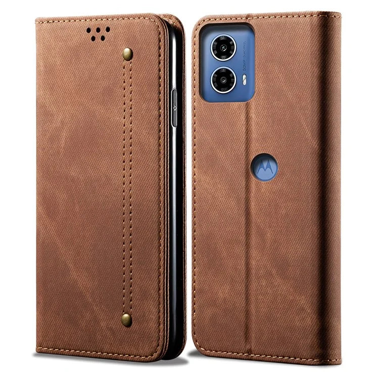 For Motorola Moto E14 4G / G04 4G / G04s 4G / G24 4G Case Anti-Drop Leather+TPU Stand View Phone Cover