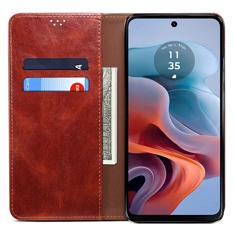 For Motorola Moto E14 4G / G04 4G / G04s 4G / G24 4G Case Leather Stand Magnetic Closing Phone Wallet Cover