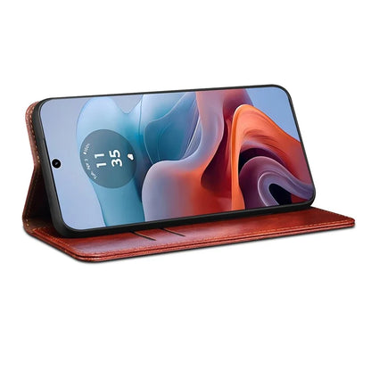 For Motorola Moto E14 4G / G04 4G / G04s 4G / G24 4G Case Leather Stand Magnetic Closing Phone Wallet Cover