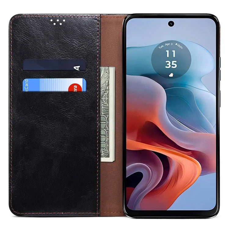 For Motorola Moto E14 4G / G04 4G / G04s 4G / G24 4G Case Leather Stand Magnetic Closing Phone Wallet Cover