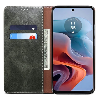 For Motorola Moto E14 4G / G04 4G / G04s 4G / G24 4G Case Leather Stand Magnetic Closing Phone Wallet Cover
