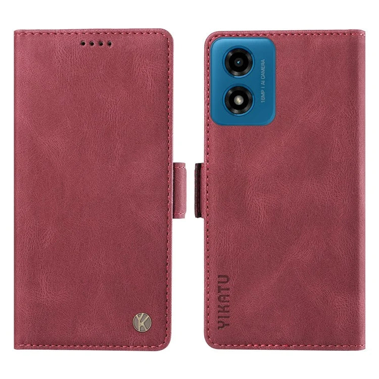 YIKATU YK-005 For Motorola Moto E14 4G / G04 4G / G04s 4G / G24 4G Case Soft Skin-Touch Leather Stand Phone Cover
