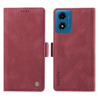 YIKATU YK-005 For Motorola Moto E14 4G / G04 4G / G04s 4G / G24 4G Case Soft Skin-Touch Leather Stand Phone Cover