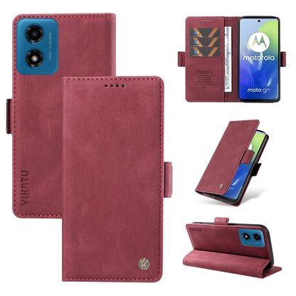 YIKATU YK-005 For Motorola Moto E14 4G / G04 4G / G04s 4G / G24 4G Case Soft Skin-Touch Leather Stand Phone Cover