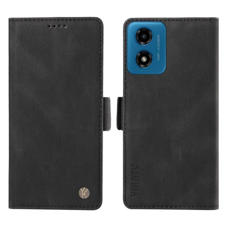 YIKATU YK-005 For Motorola Moto E14 4G / G04 4G / G04s 4G / G24 4G Case Soft Skin-Touch Leather Stand Phone Cover