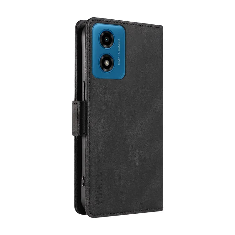 YIKATU YK-005 For Motorola Moto E14 4G / G04 4G / G04s 4G / G24 4G Case Soft Skin-Touch Leather Stand Phone Cover