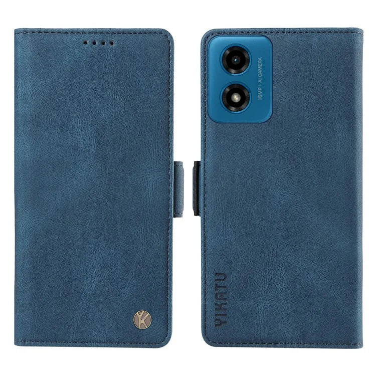 YIKATU YK-005 For Motorola Moto E14 4G / G04 4G / G04s 4G / G24 4G Case Soft Skin-Touch Leather Stand Phone Cover