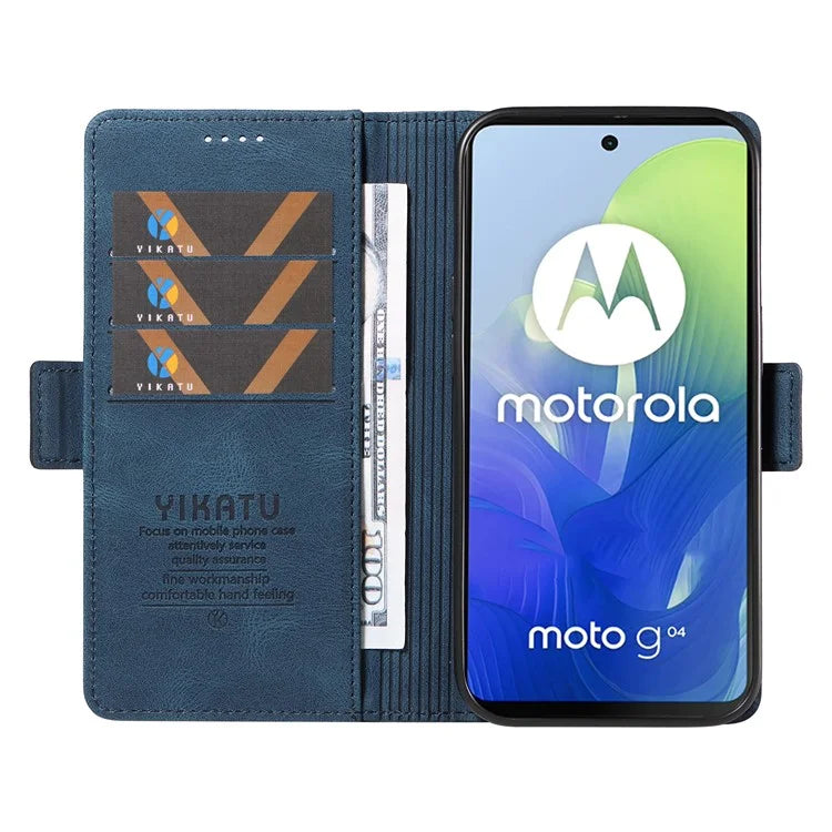 YIKATU YK-005 For Motorola Moto E14 4G / G04 4G / G04s 4G / G24 4G Case Soft Skin-Touch Leather Stand Phone Cover