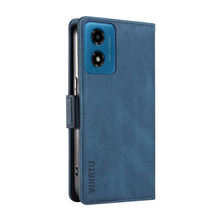 YIKATU YK-005 For Motorola Moto E14 4G / G04 4G / G04s 4G / G24 4G Case Soft Skin-Touch Leather Stand Phone Cover