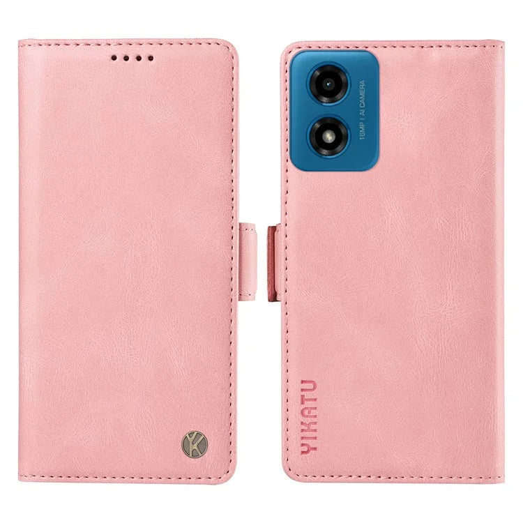 YIKATU YK-005 For Motorola Moto E14 4G / G04 4G / G04s 4G / G24 4G Case Soft Skin-Touch Leather Stand Phone Cover