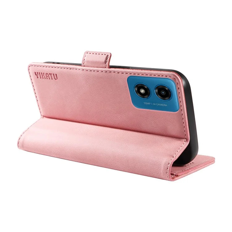 YIKATU YK-005 For Motorola Moto E14 4G / G04 4G / G04s 4G / G24 4G Case Soft Skin-Touch Leather Stand Phone Cover