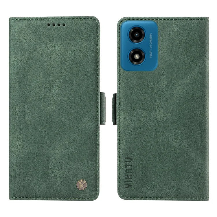 YIKATU YK-005 For Motorola Moto E14 4G / G04 4G / G04s 4G / G24 4G Case Soft Skin-Touch Leather Stand Phone Cover
