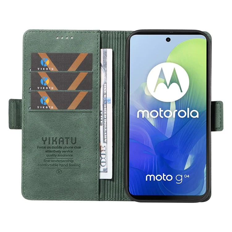 YIKATU YK-005 For Motorola Moto E14 4G / G04 4G / G04s 4G / G24 4G Case Soft Skin-Touch Leather Stand Phone Cover
