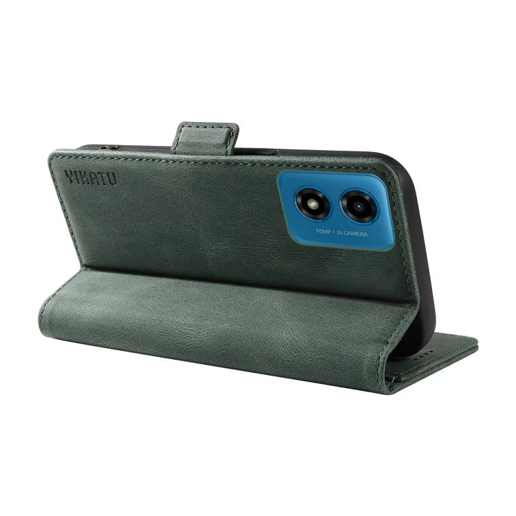 YIKATU YK-005 For Motorola Moto E14 4G / G04 4G / G04s 4G / G24 4G Case Soft Skin-Touch Leather Stand Phone Cover