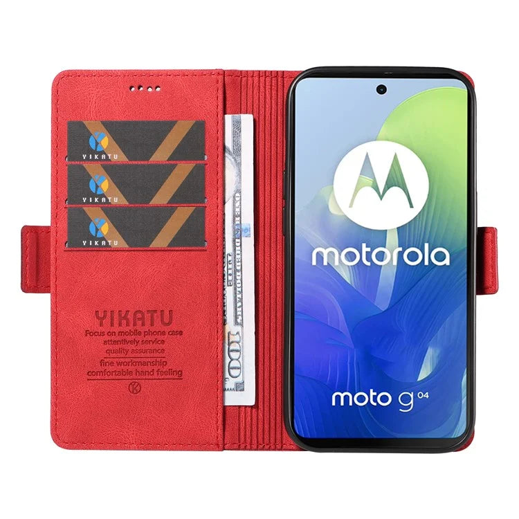 YIKATU YK-005 For Motorola Moto E14 4G / G04 4G / G04s 4G / G24 4G Case Soft Skin-Touch Leather Stand Phone Cover