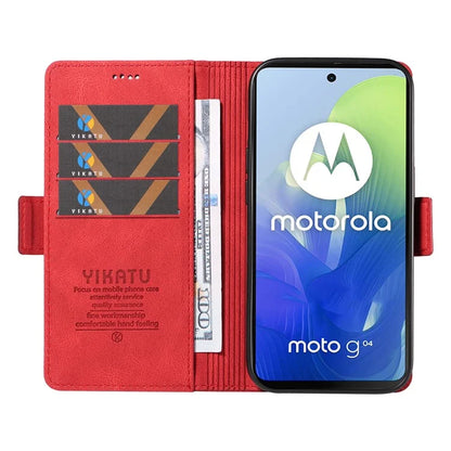 YIKATU YK-005 For Motorola Moto E14 4G / G04 4G / G04s 4G / G24 4G Case Soft Skin-Touch Leather Stand Phone Cover