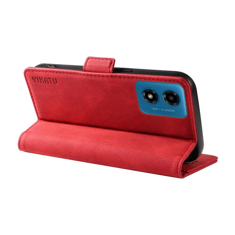 YIKATU YK-005 For Motorola Moto E14 4G / G04 4G / G04s 4G / G24 4G Case Soft Skin-Touch Leather Stand Phone Cover