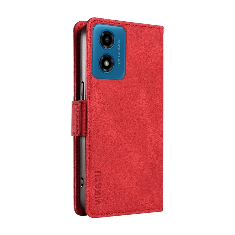 YIKATU YK-005 For Motorola Moto E14 4G / G04 4G / G04s 4G / G24 4G Case Soft Skin-Touch Leather Stand Phone Cover