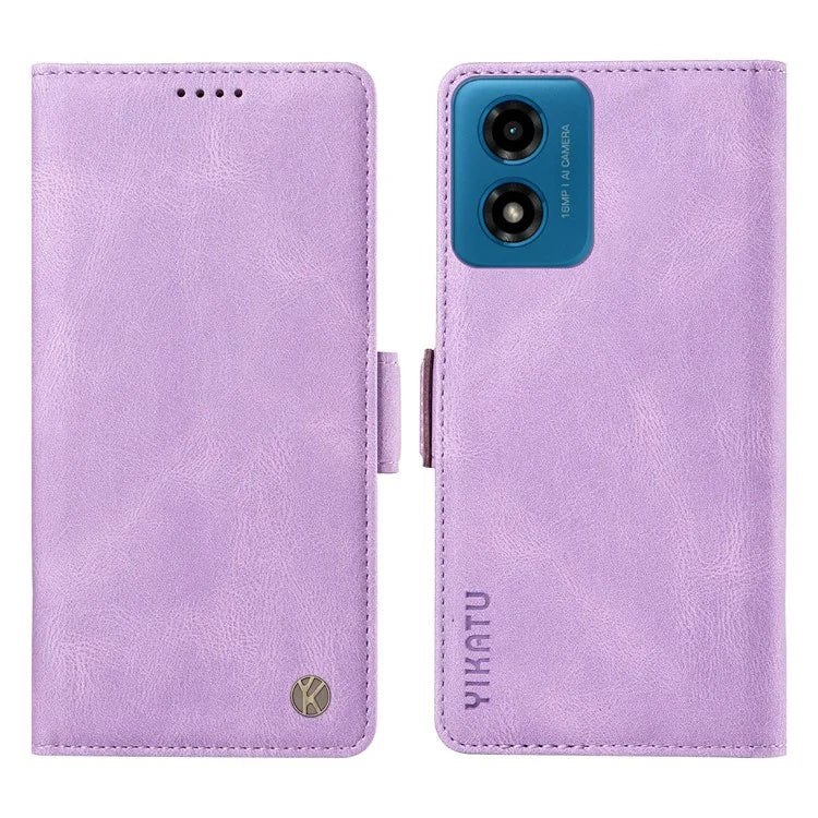 YIKATU YK-005 For Motorola Moto E14 4G / G04 4G / G04s 4G / G24 4G Case Soft Skin-Touch Leather Stand Phone Cover
