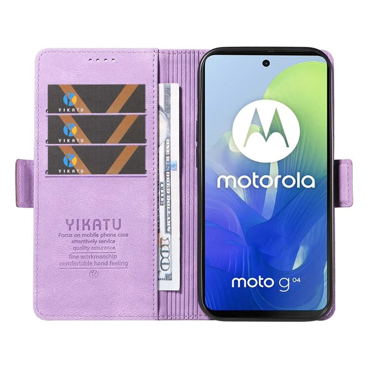 YIKATU YK-005 For Motorola Moto E14 4G / G04 4G / G04s 4G / G24 4G Case Soft Skin-Touch Leather Stand Phone Cover