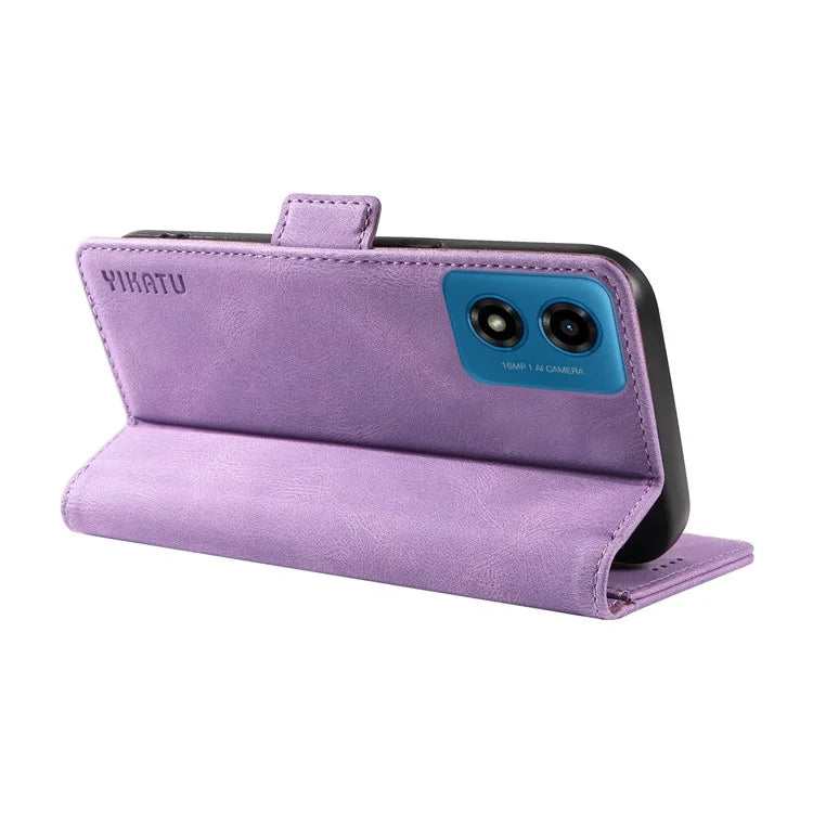 YIKATU YK-005 For Motorola Moto E14 4G / G04 4G / G04s 4G / G24 4G Case Soft Skin-Touch Leather Stand Phone Cover