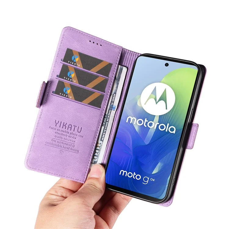 YIKATU YK-005 For Motorola Moto E14 4G / G04 4G / G04s 4G / G24 4G Case Soft Skin-Touch Leather Stand Phone Cover