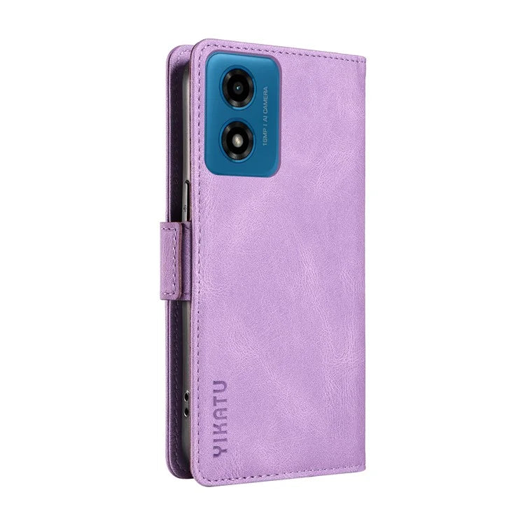 YIKATU YK-005 For Motorola Moto E14 4G / G04 4G / G04s 4G / G24 4G Case Soft Skin-Touch Leather Stand Phone Cover