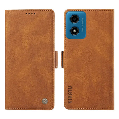 YIKATU YK-005 For Motorola Moto E14 4G / G04 4G / G04s 4G / G24 4G Case Soft Skin-Touch Leather Stand Phone Cover