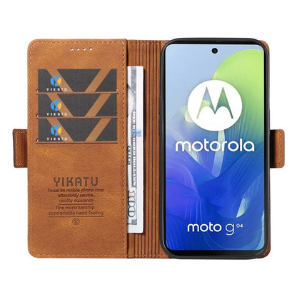 YIKATU YK-005 For Motorola Moto E14 4G / G04 4G / G04s 4G / G24 4G Case Soft Skin-Touch Leather Stand Phone Cover
